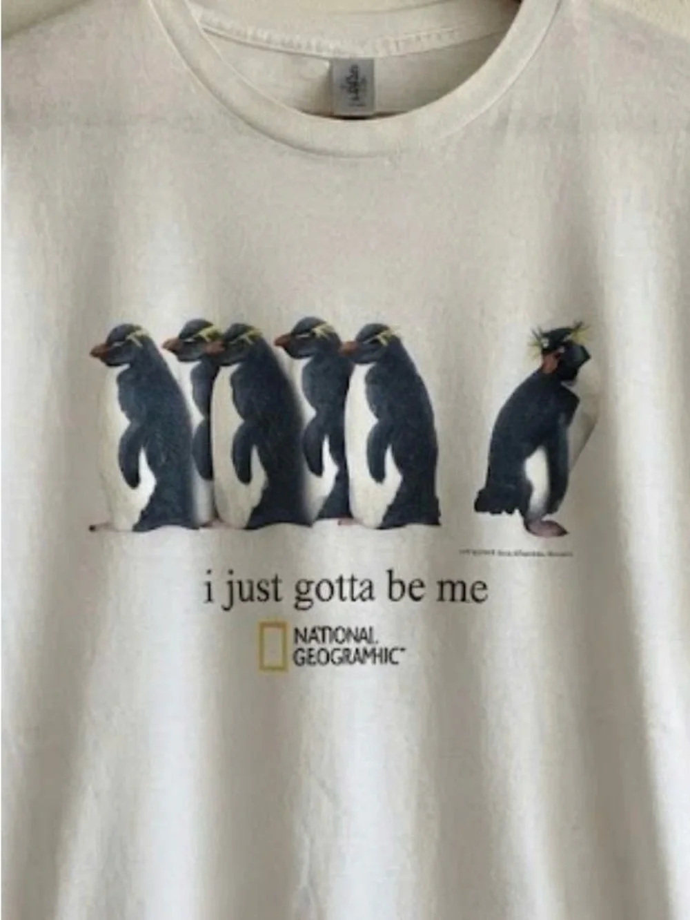 Gildan White National Geographic Penguin Graphic Tee | Unisex Shirt - Picture 2 of 2